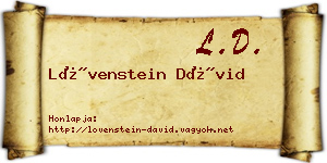 Lövenstein Dávid névjegykártya